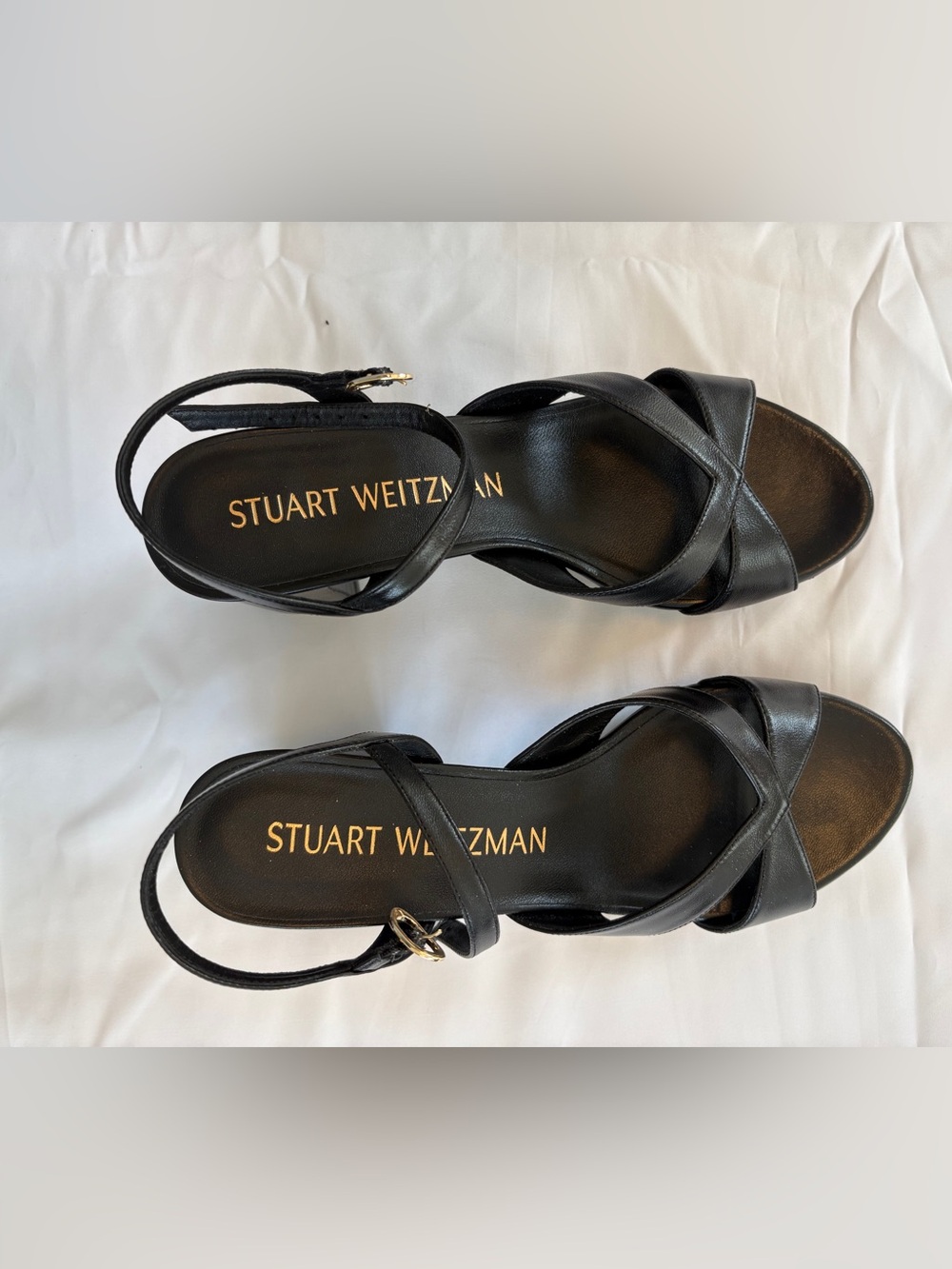 EUC-WORN ONCE!!! Stuart Weitzman Carmen Midi Platform Sandal. Black. US 9.